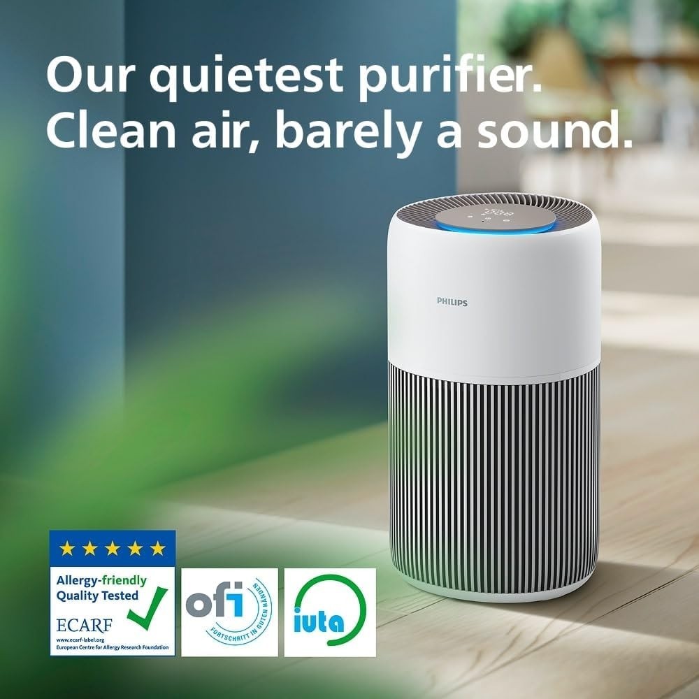 Ultra Quiet HEPA Air Purifier CADR 420m³/h Large Room 109m² Allergy