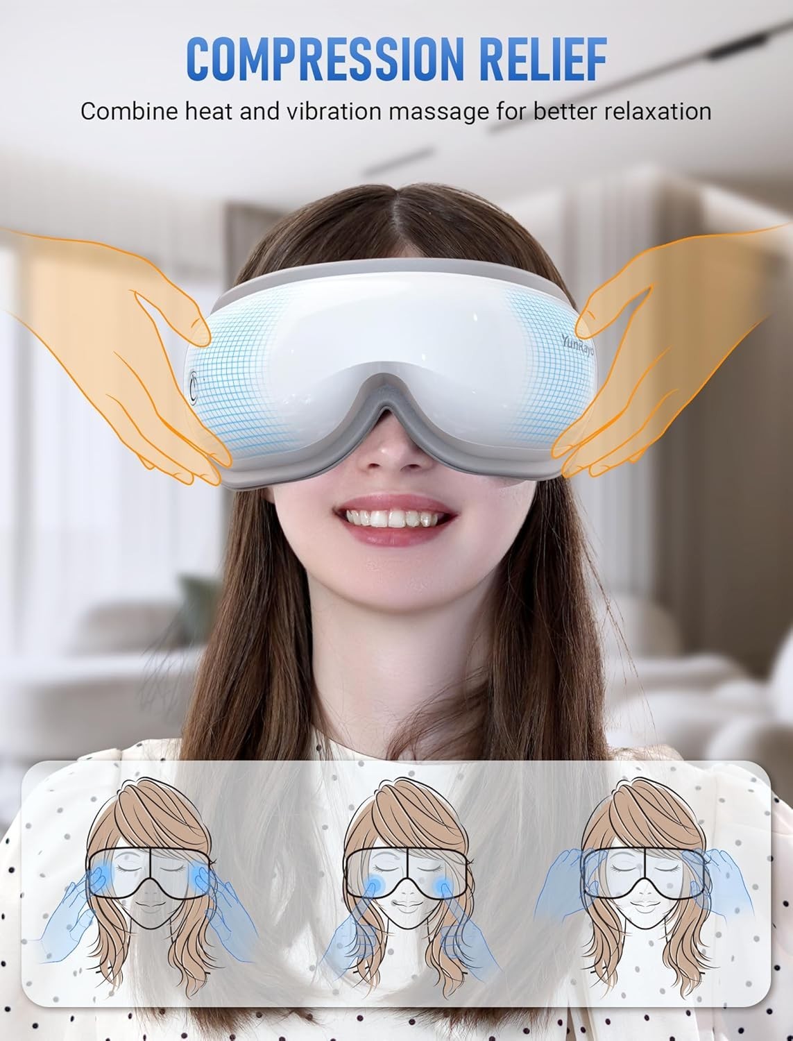 Heated Eye Massager Bluetooth Air Compression Sleep