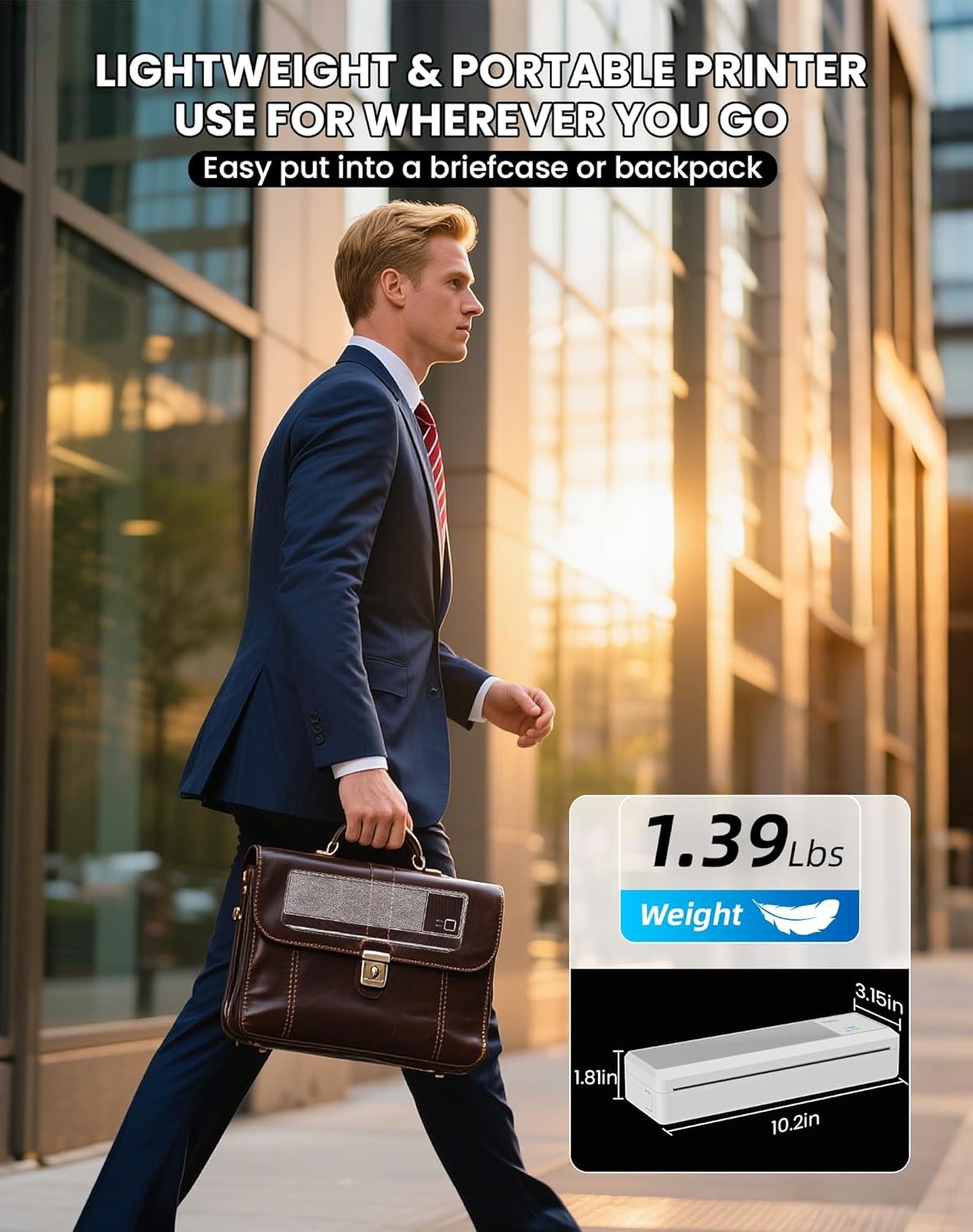 Portable A4 Thermal Printer Bluetooth Inkless Travel Office
