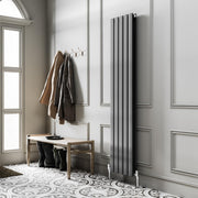 Vertical Anthracite Grey Double Panel Radiator 1600x340mm Central Heating