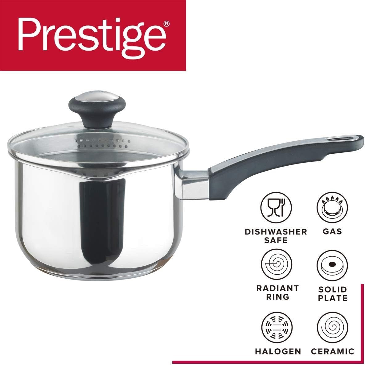 5Pcs Stainless Steel Non stick Cookware Set Induction Oven Safe with Glass Lids