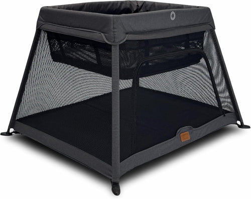Travel Cot Playpen Lightweight Foldable Baby Bed w/ Mattress & Storage Dark Grey