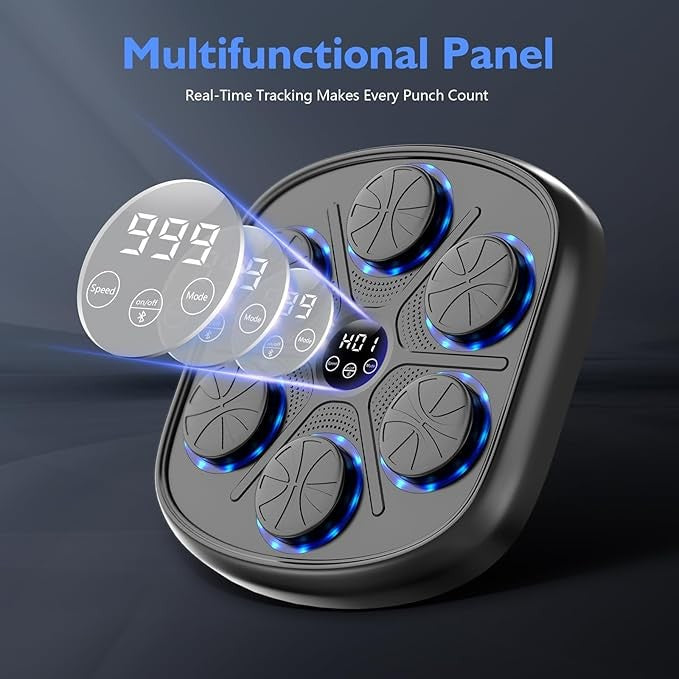 Smart Music Boxing Wall Trainer LED Reaction Target Home Gym Punch Pad