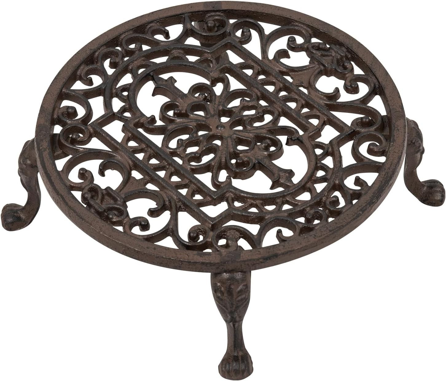 Cast Iron Plant Stand Indoor Outdoor | Heavy Duty Raised Garden Pot Holder 11”