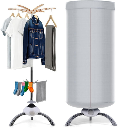 Compact Heated Clothes Airer 900W Portable Electric Dryer 2 Tier 10kg Indoor