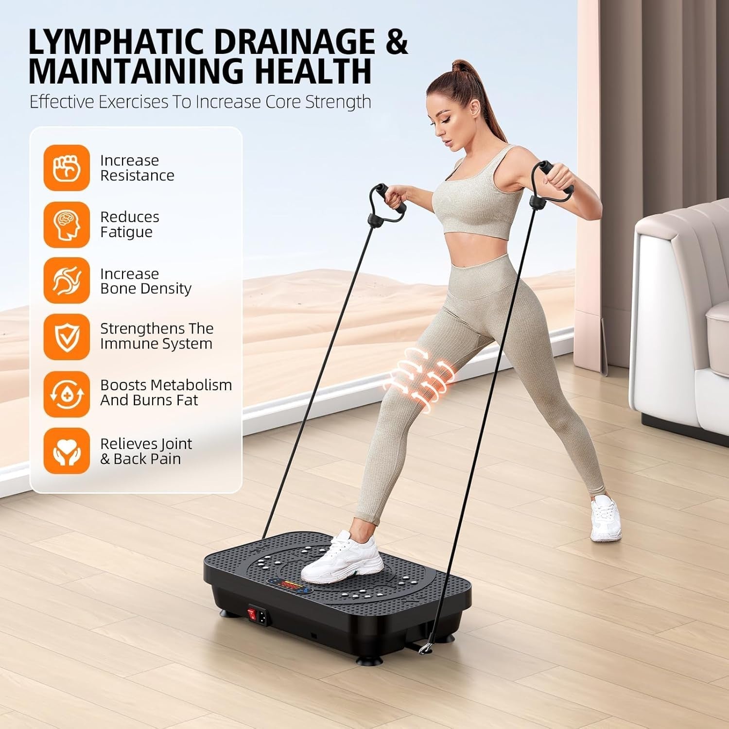 Whole Body Vibration Fitness Platform Quiet Home Exercise 330lb