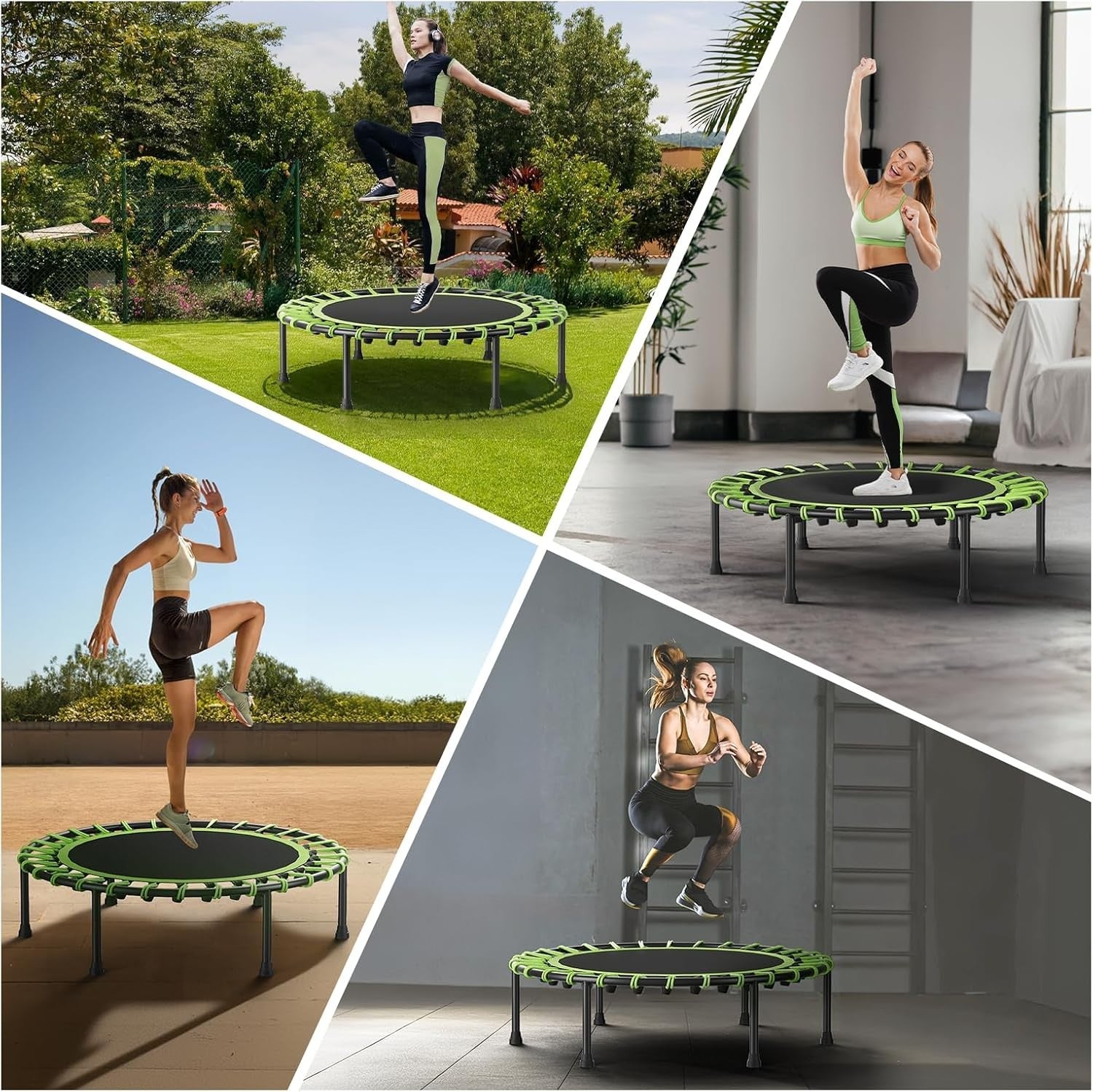 Adult Fitness Rebounder 40 Inch Quiet Bungee Trampoline 150KG Indoor