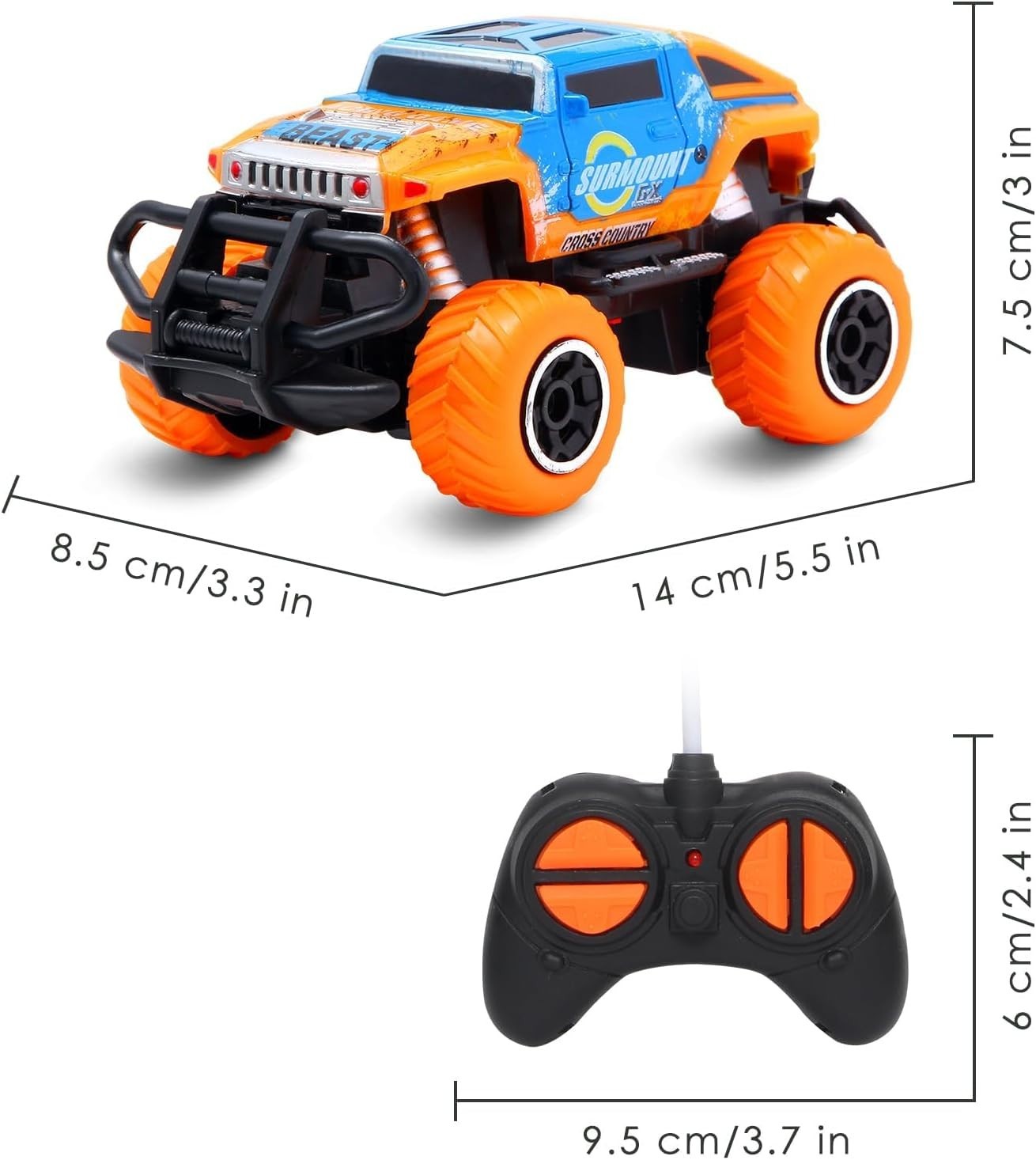 Off-Road RC Car, 4-Channel Remote Control Toy for Kids 3–8