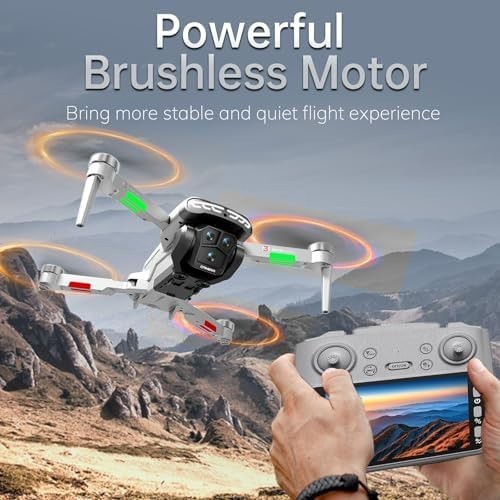 OBEST Dual Camera Drone with 4.3" LCD, Foldable RC Quadcopter, 2 Batteries