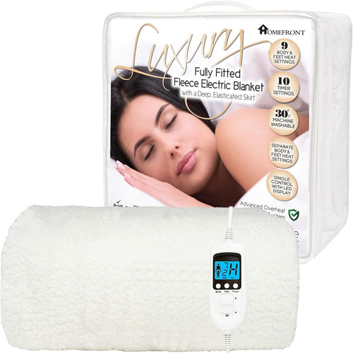 Single Electric Blanket Fitted Mattress Cover Fast Heat Auto Shut Off 203x107cm