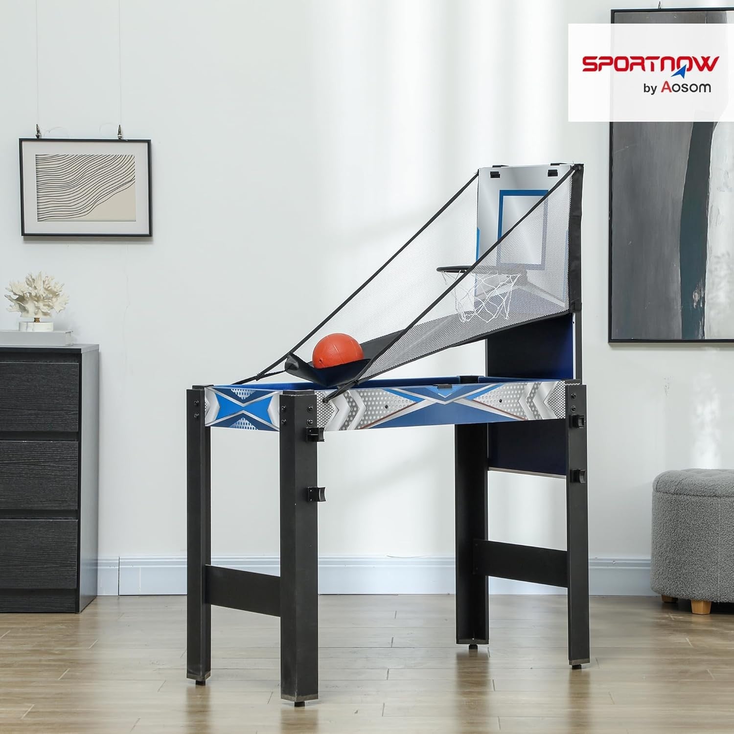 5 in 1 Multi Game Table Kids Pool Hockey Ping Pong Basketball