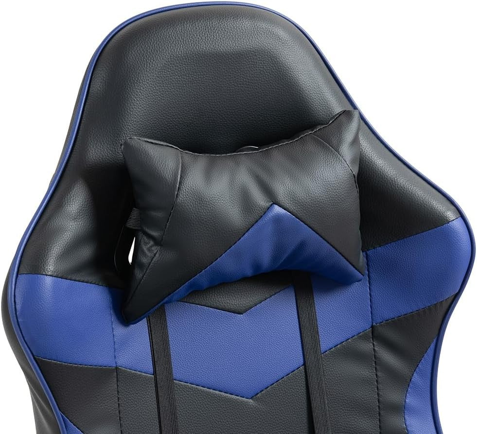 Ergonomic Gaming Chair Swivel Office Chair w/ Lumbar Support Blue