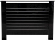 High Gloss Black Radiator Cover Modern Slatted Cabinet W103xH82cm
