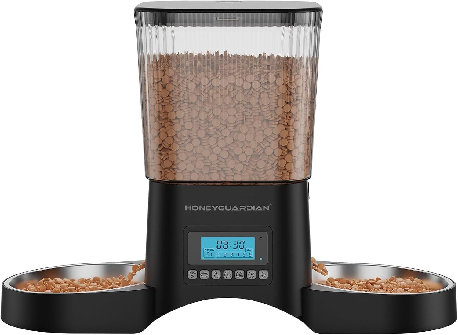 Automatic Cat Feeder for 2 Cats 3.5L Timed Food Dispenser Dual Bowl