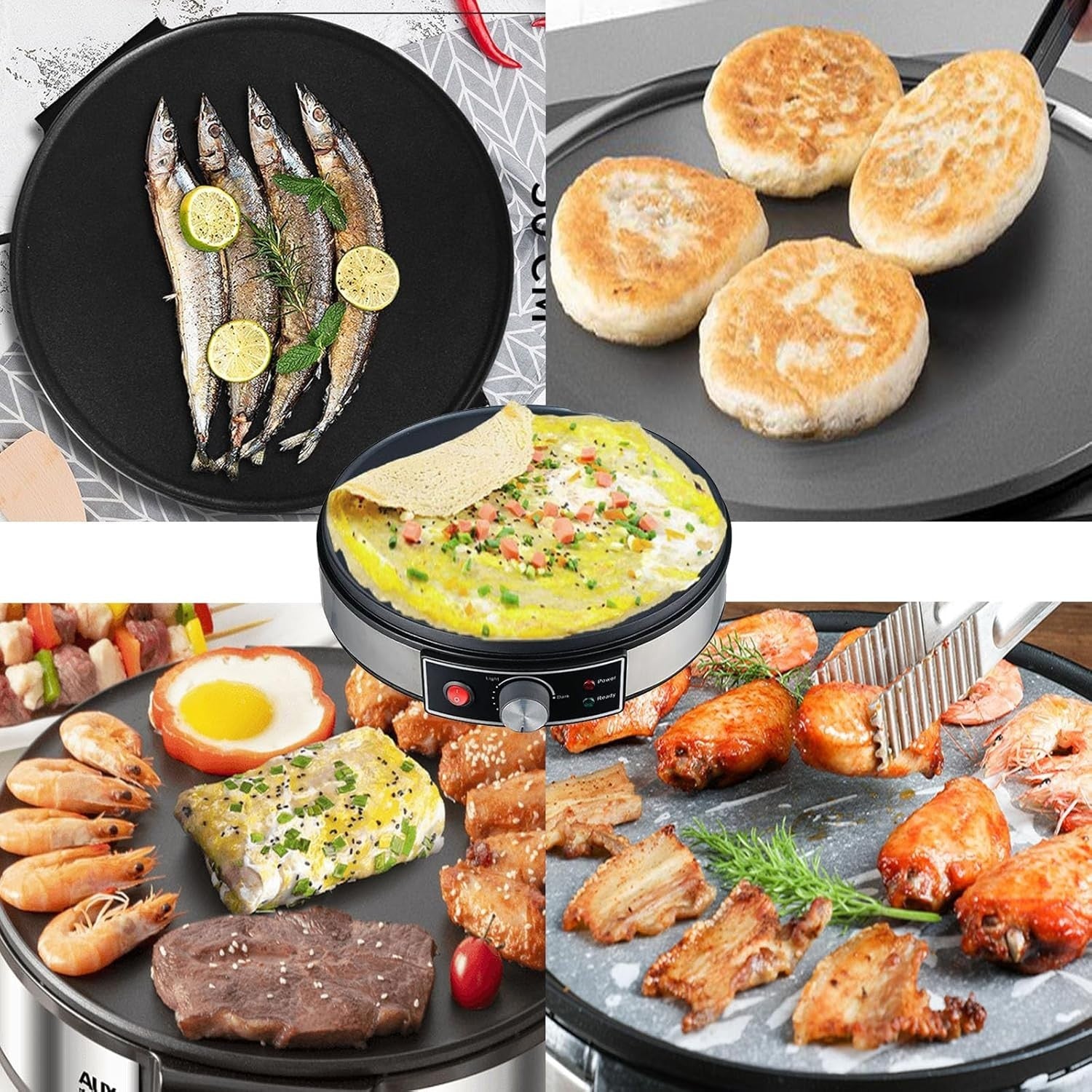 12" Electric Pancake & Crepe Maker – Non-Stick Adjustable Temp Breakfast Machine