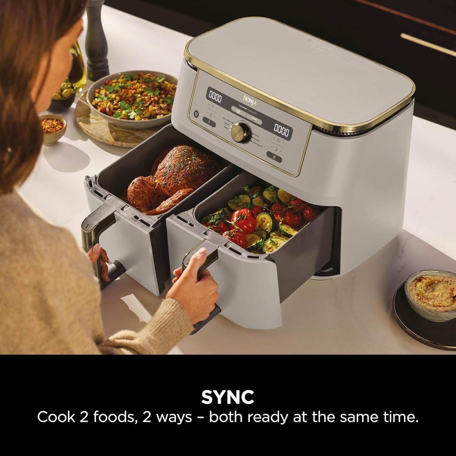 Dual Zone Digital Air Fryer 9.5L 6-in-1 No-Oil Cooking Extra-Large Capacity