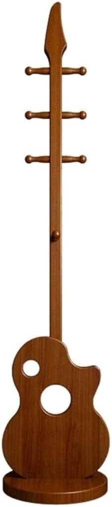 Guitar Shape Wooden Coat Rack Stand 8 Hooks Modern Freestanding Hall Tree
