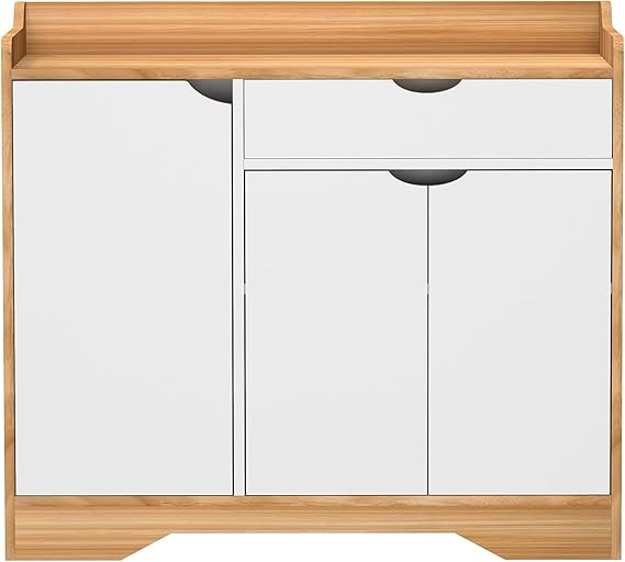 Modern Oak Shoe Storage Cabinet with Drawer & Shelf, Hallway Display Unit