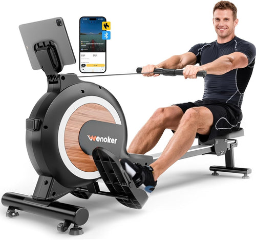Magnetic Rowing Machine Quiet 16-Level Compact Foldable LCD Home Gym Rower 350LB