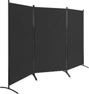 3 Panel Black Folding Room Divider Privacy Screen Partition for Home Office