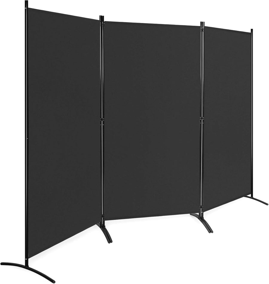 3 Panel Black Folding Room Divider Privacy Screen Partition for Home Office