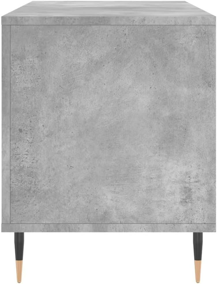 Vinyl Record Storage Cabinet Turntable Stand Organizer Concrete Grey