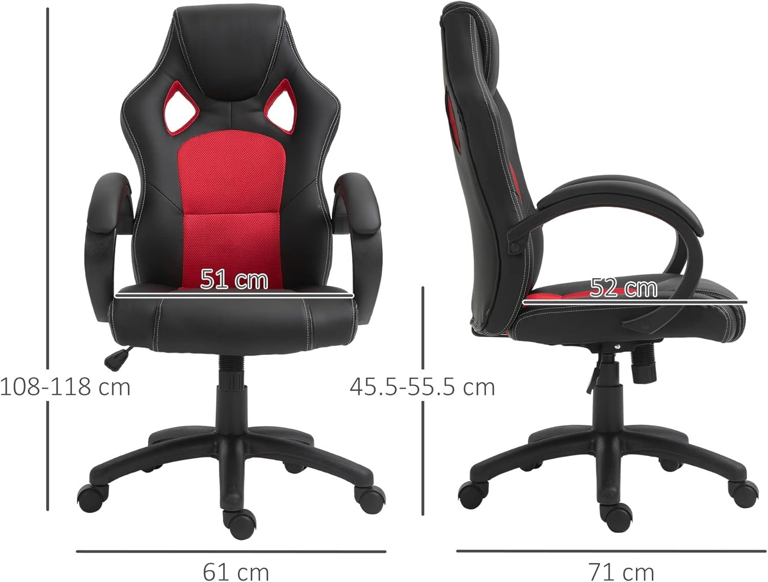Gaming Chair Racing Style Swivel Faux Leather Office Desk