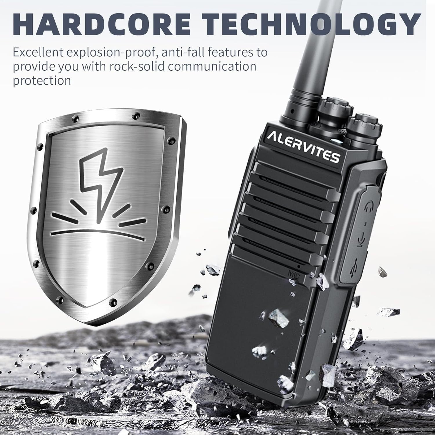 UHF Walkie Talkies 2 Pack Long Range VOX Scan Rechargeable 260 Channel