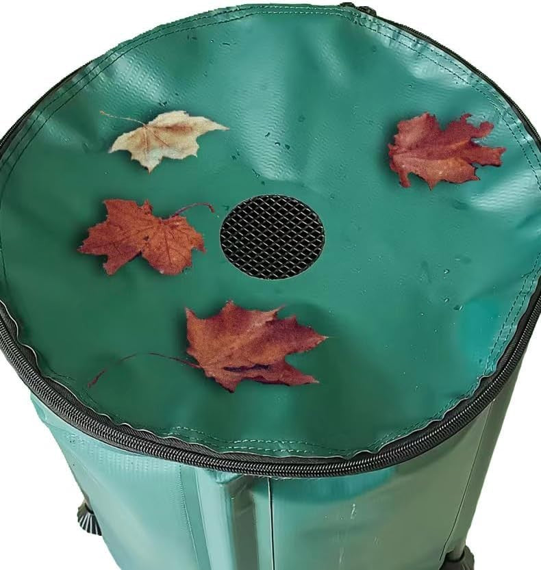 300L Collapsible Garden Water Butt with Tap, Zip Lid & Hose Connector