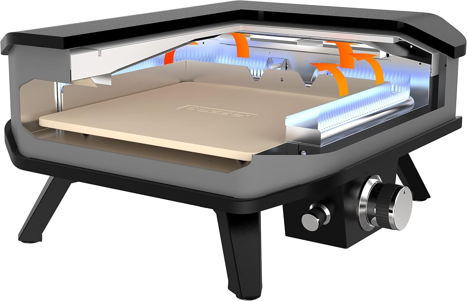 Gas Pizza Oven with Thermometer & Stone | 13" Portable Outdoor BBQ Grill 5KW
