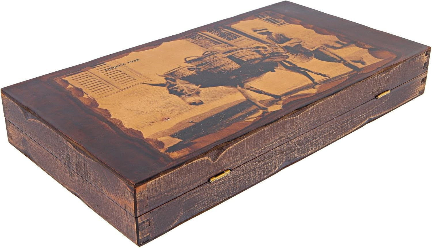 Handmade Wooden Backgammon Set Large 19 Inch Folding Board Game