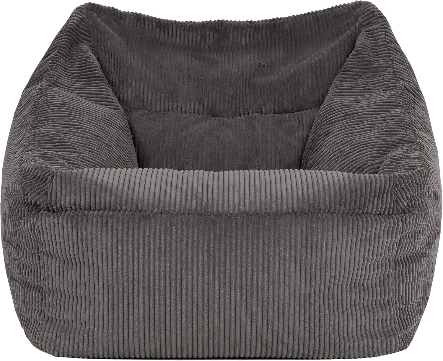Charcoal Cord Bean Bag Chair Adult Sofa Armchair Seat Lounge Gaming Room