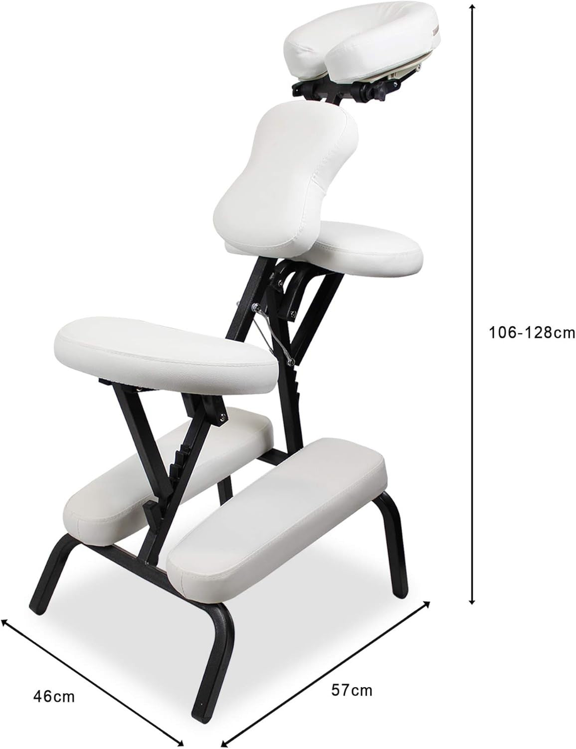 Portable Folding Massage Chair Adjustable Tattoo Beauty Therapy Stool White