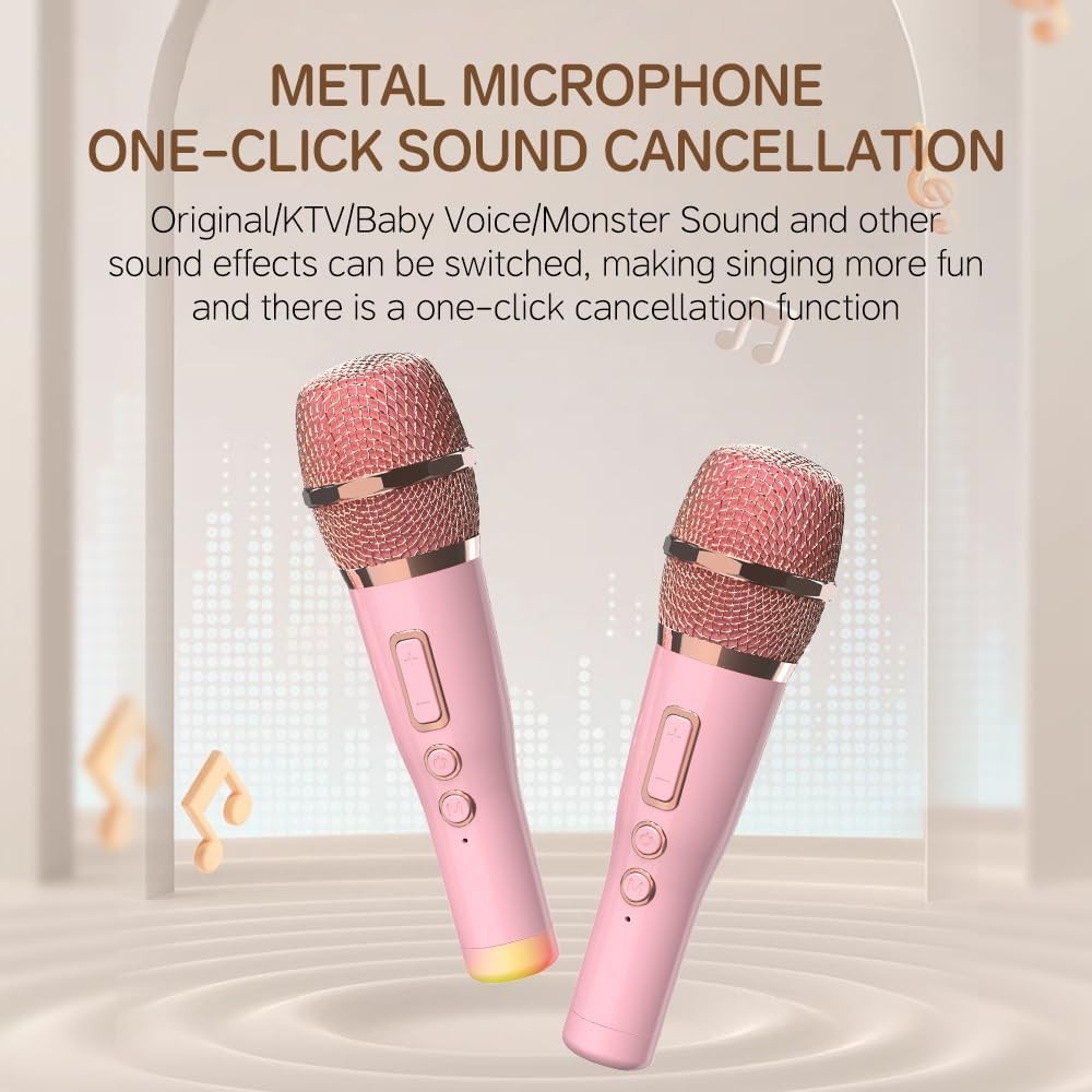 Green 15W Kids Karaoke Machine with 2 Wireless Mics Bluetooth