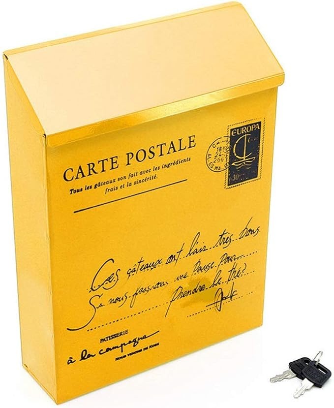 Lockable Retro Wall Mounted Post Box – Weatherproof Metal Mailbox for Home