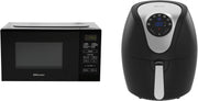 4.5L Air Fryer + 20L Microwave Grill Set Temp Probe 60min Low Oil Black