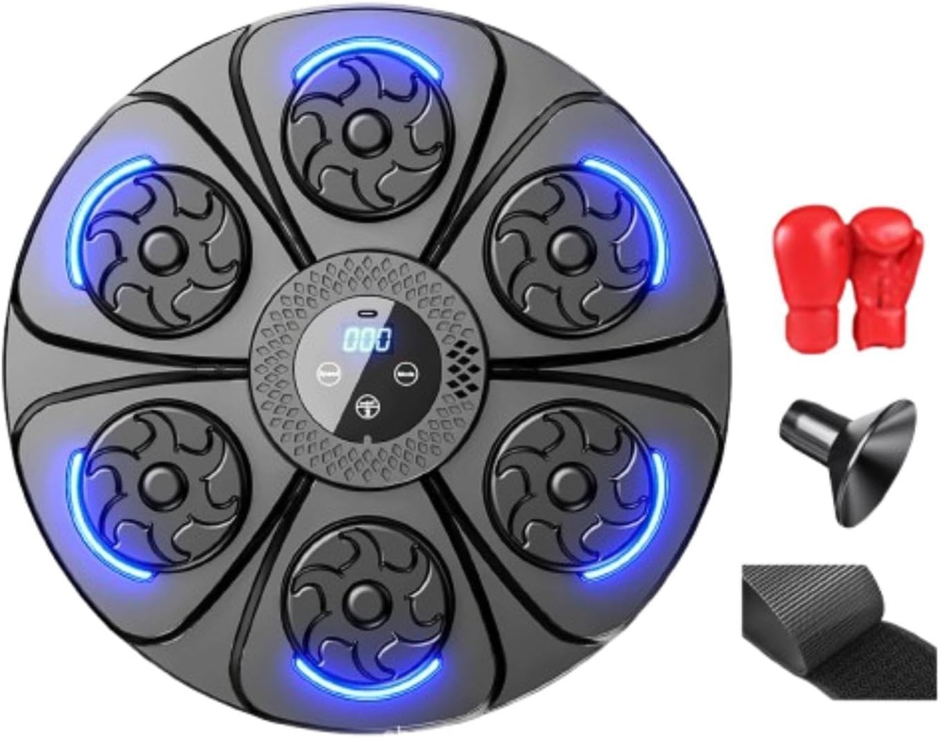 Music Boxing Machine Blue LED Punch Target Wall Mounted Training Pad Home Gym