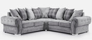 5 Seater Grey Chesterfield Corner Sofa | 240x240cm L Shape Scatterback