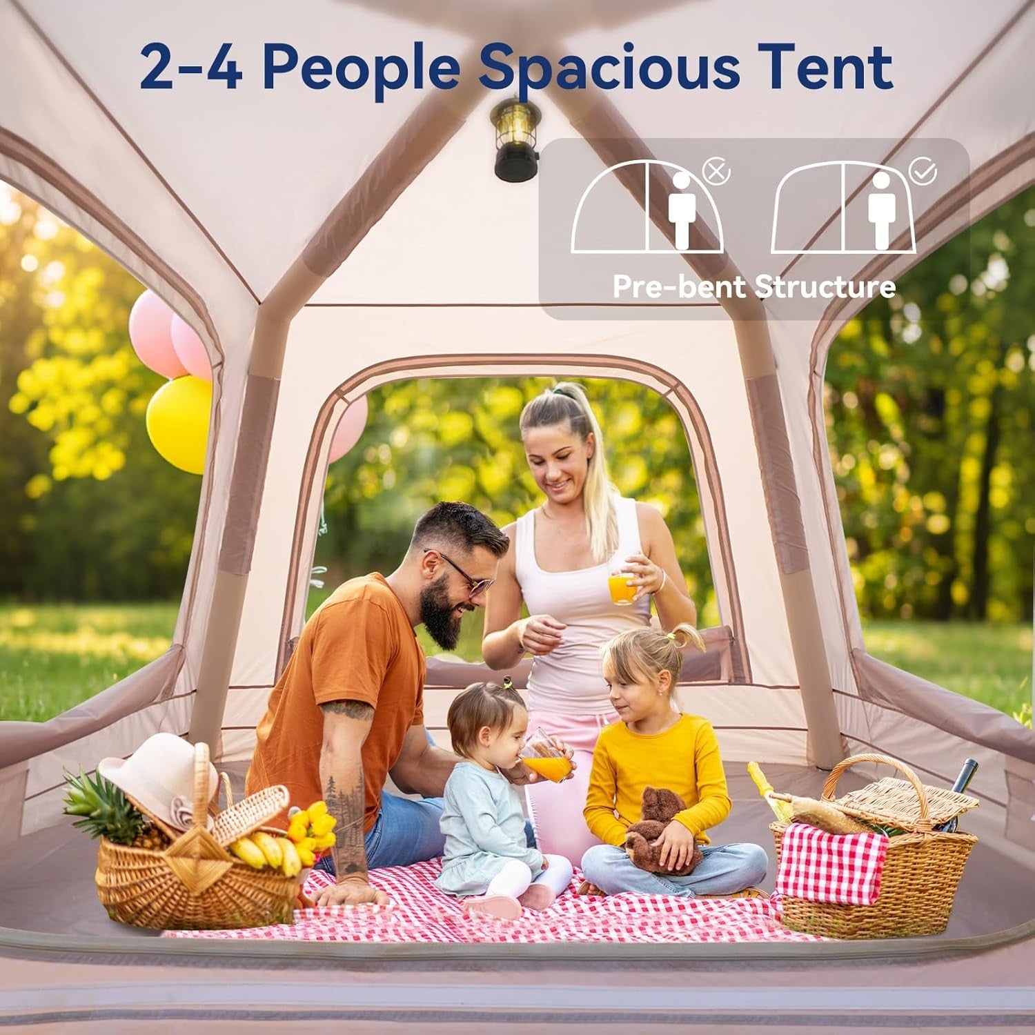 2 Person Inflatable Camping Tent Waterproof Oxford Air Beam Awning