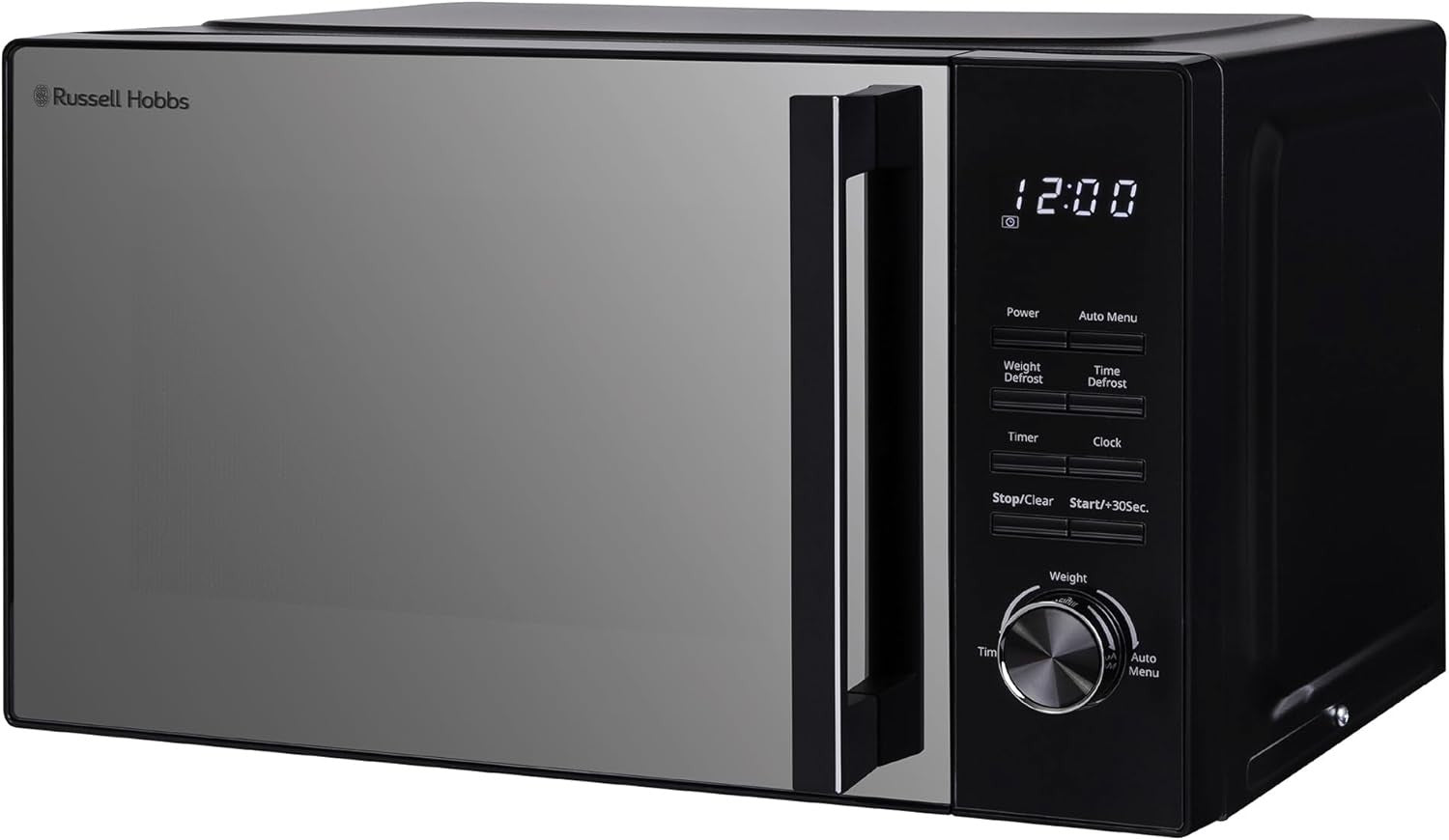 23L Flatbed Digital Microwave 800W 8 Auto Cook Child Lock Black