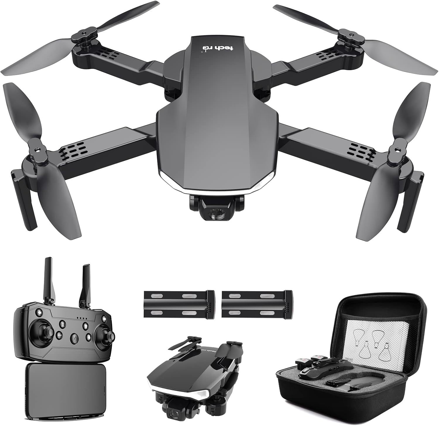 Foldable 1080P HD Camera Drone with Optical Flow & 2 Batteries for Adults