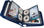 192 Disc DVD CD Storage Wallet Case Binder Blu Ray Organizer Album Blue