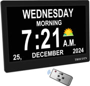 Large Digital Calendar Clock Day Date Time Display Remote Easy Read