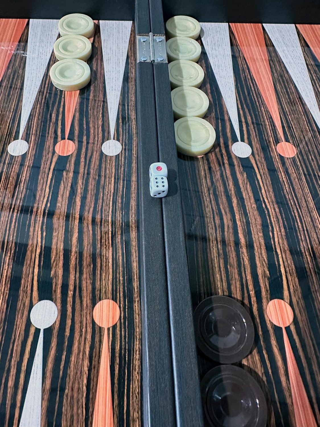 Large Wooden Backgammon Set Folding Board Luxury Traditional Strategy Game