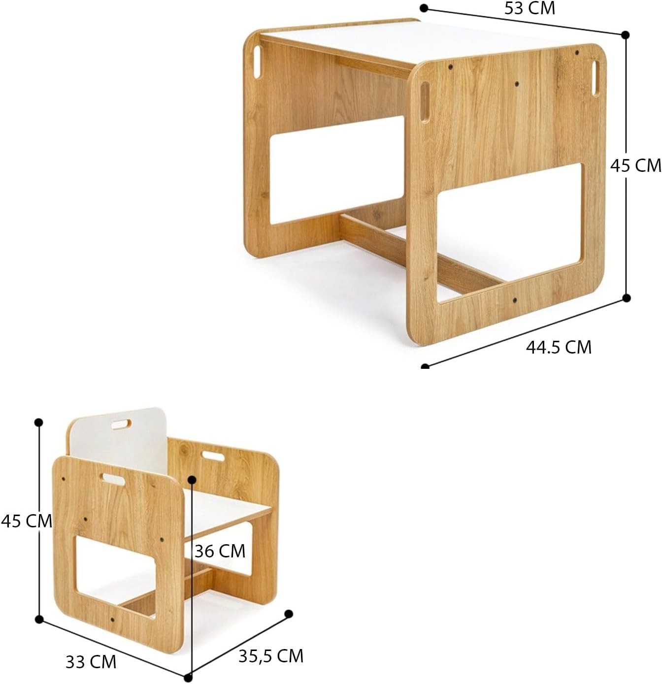 Toddler Kids Table & Chair Set MDF Natural Wood-Look, Safe Durable Play