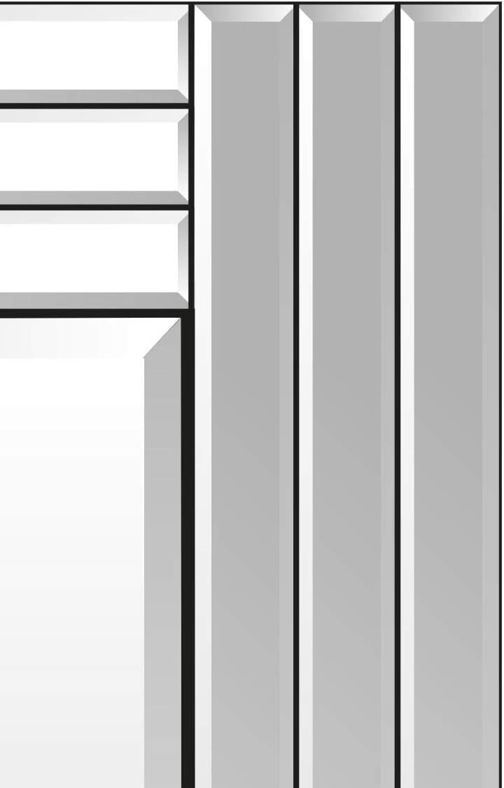 Large Frameless Beveled Glass Wall Mirror 144x116cm Modern Decor