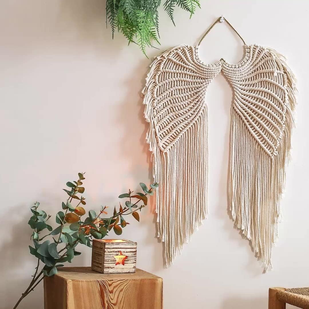 Angel Wings Wall Hanging Tapestry 44x68cm Boho Handmade Decor