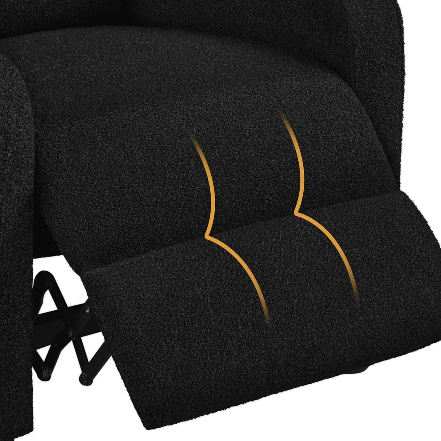 Boucle Recliner Chair Black Lounge Sofa Adjustable Armchair Home Cinema