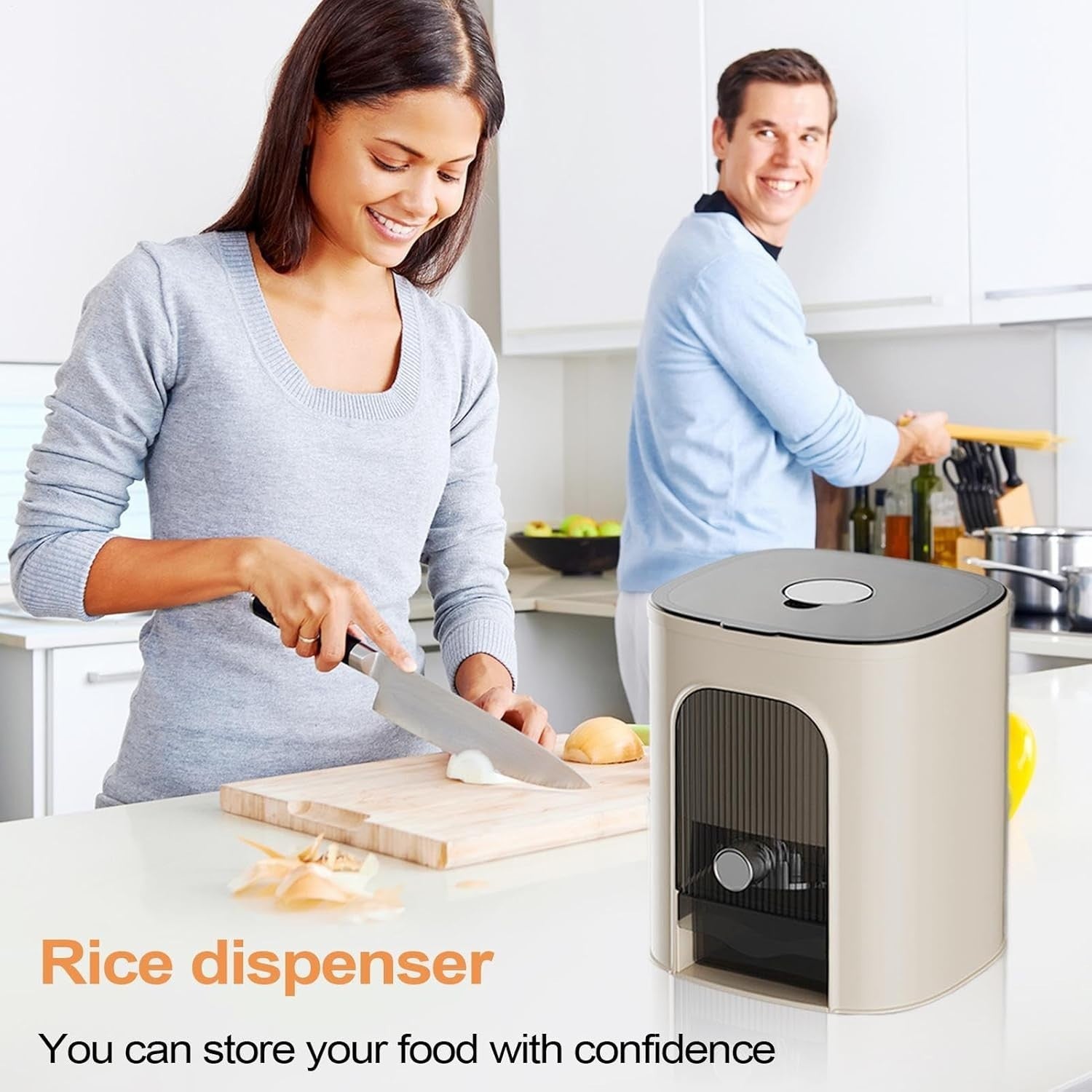 Airtight Rice Holder Dispenser Grain Storage Container with Lid Bin