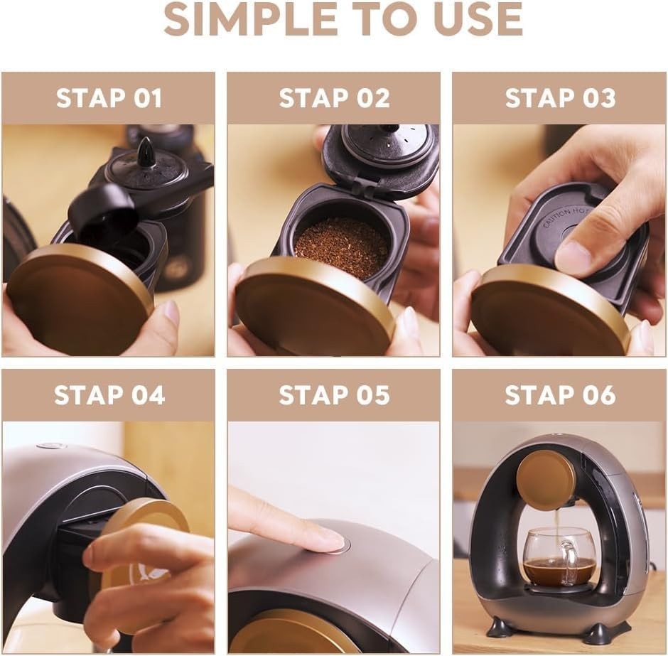 Single Serve Coffee Maker 2-in-1 Mini Brewer for Pods & Ground Coffee, 240ml